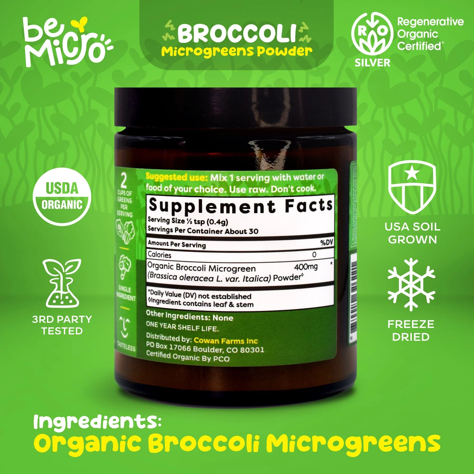 Organic Broccoli Microgreens Powder - Image 3